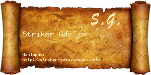 Striker Géza névjegykártya